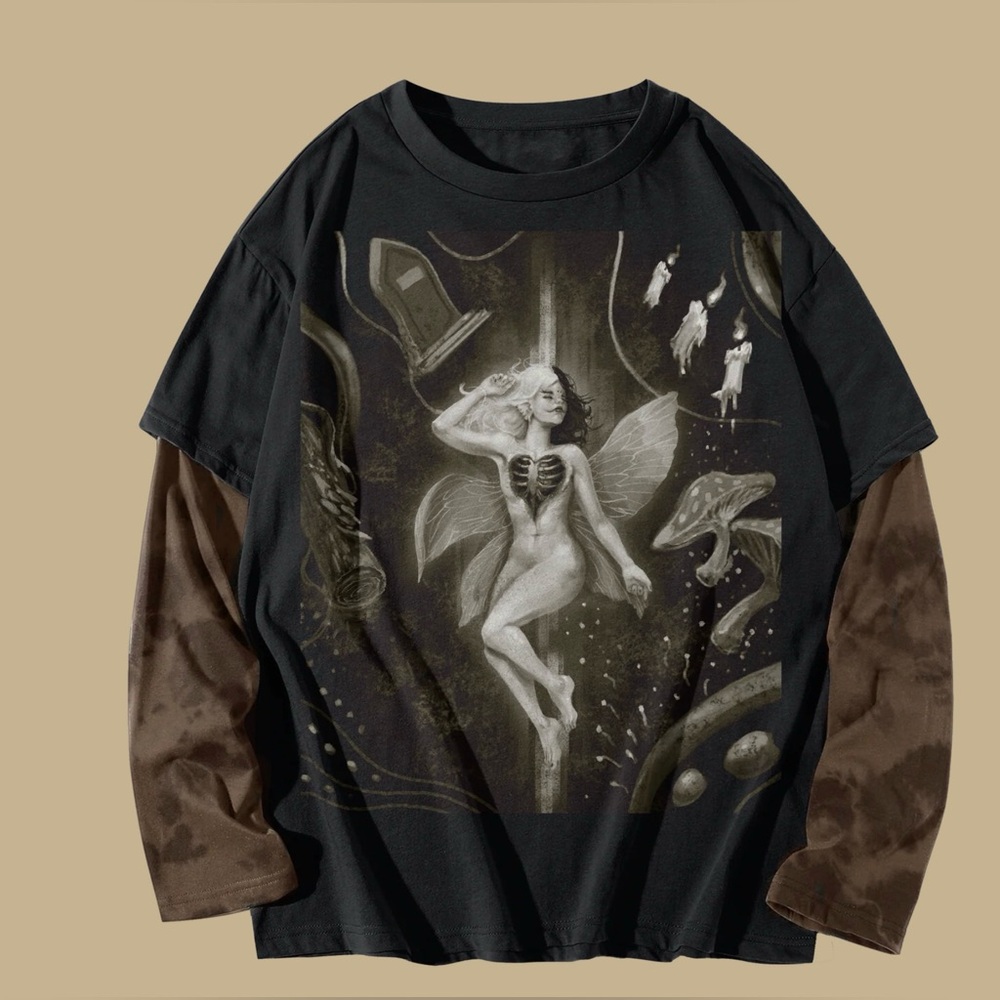 EUC Melanie Martinez "Death 2-In-1 Long Sleeve T-shirt Men’s or Women’s sz Small - Picture 3 of 5